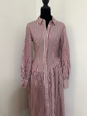 ASOS Women's Red and White Striped MAXI Dress